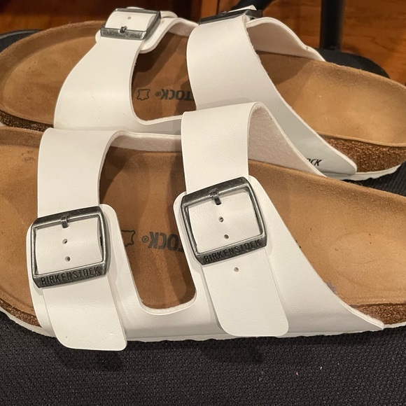 mens all white birkenstocks